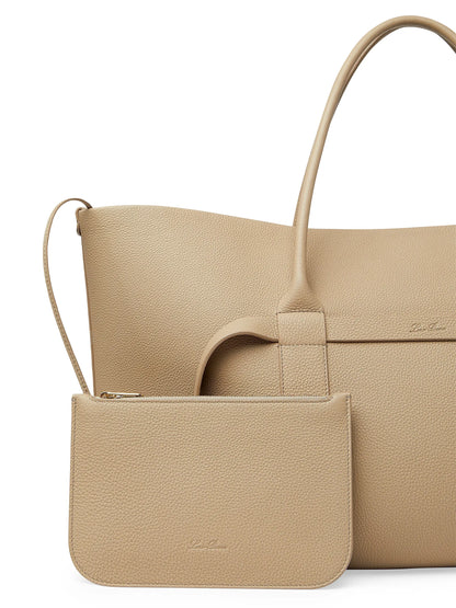 Loro Piana Large Ghiera Leather Shopper Tote Bag