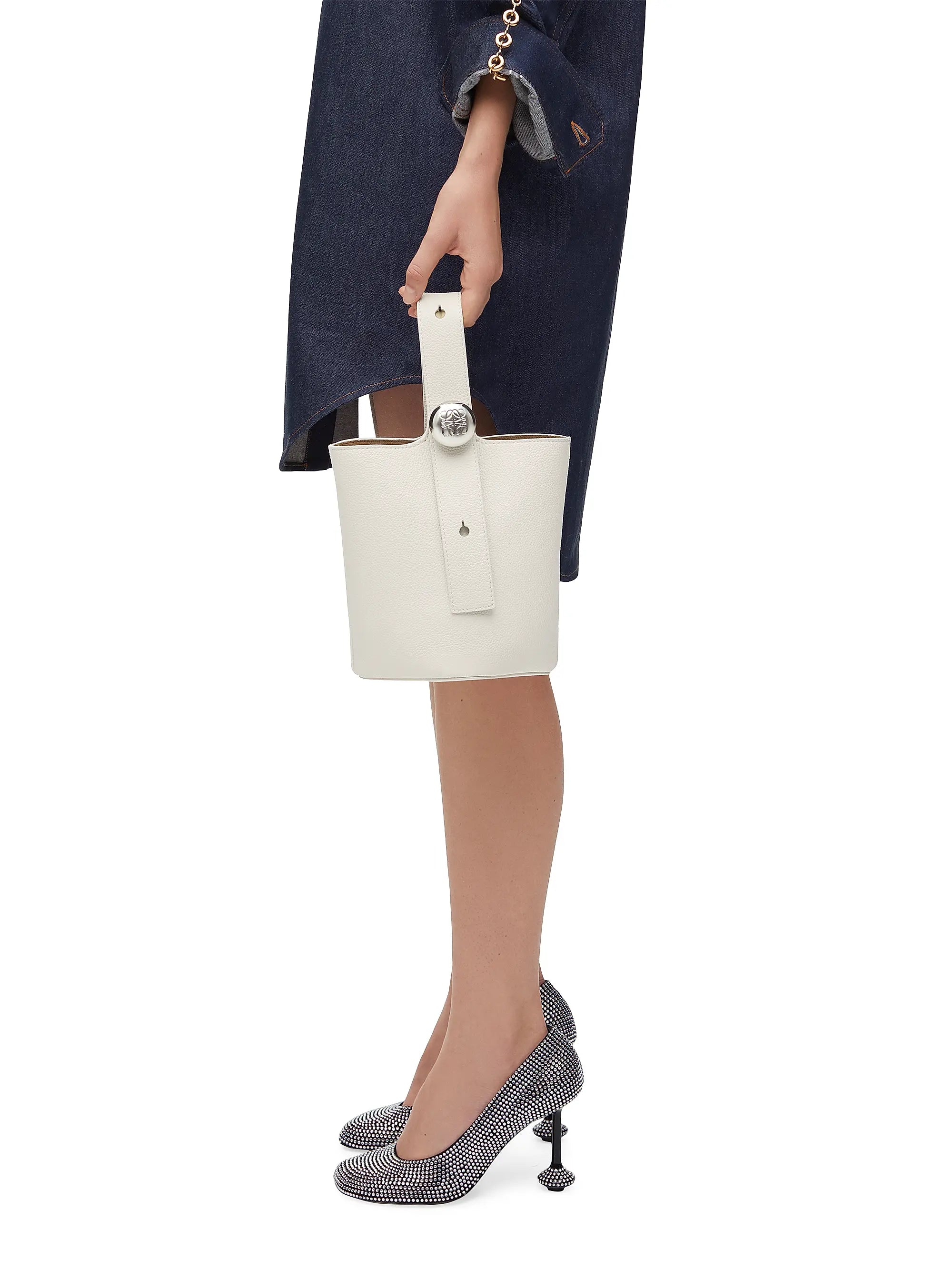 LOEWE Mini Pebble Leather Bucket Bag