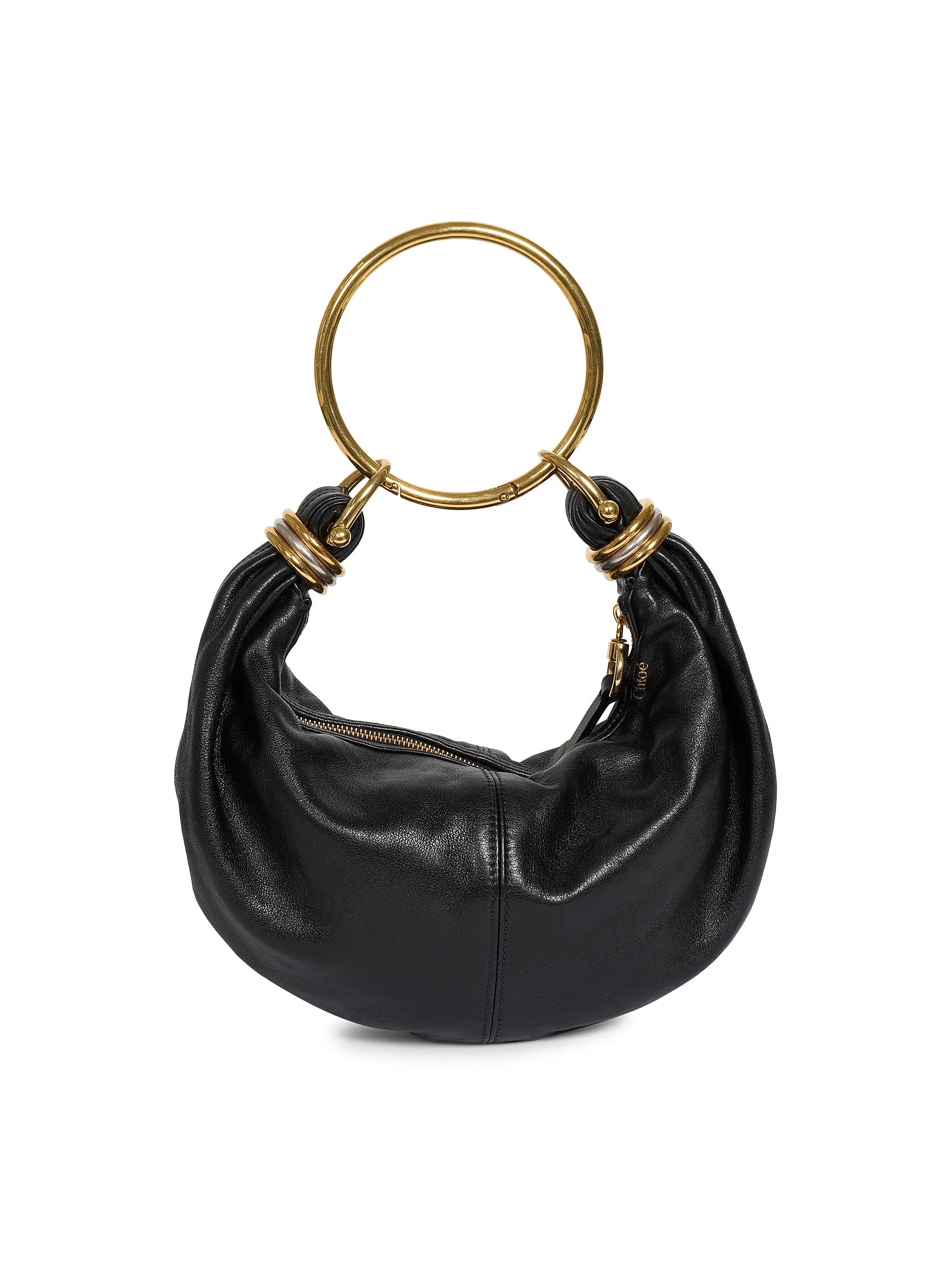 Chloé Small Bracelet Grained Leather Hobo Bag