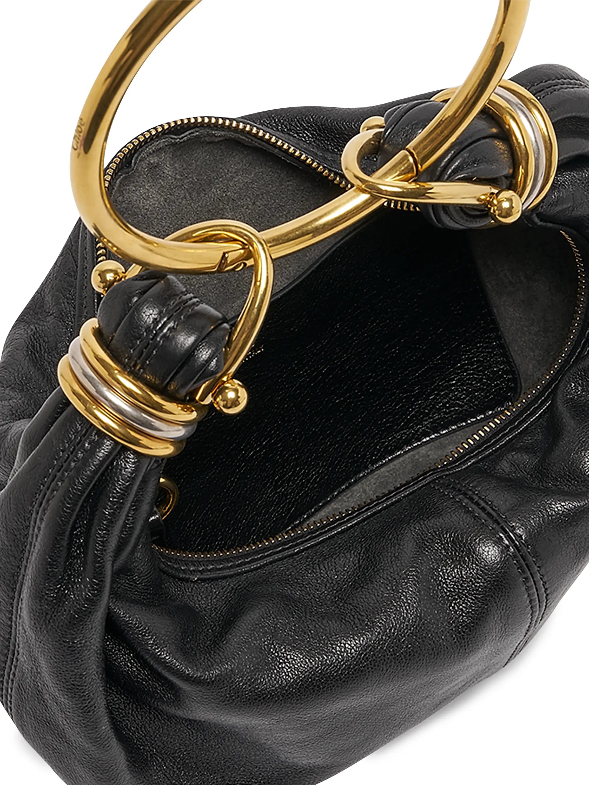 Chloé Small Bracelet Grained Leather Hobo Bag