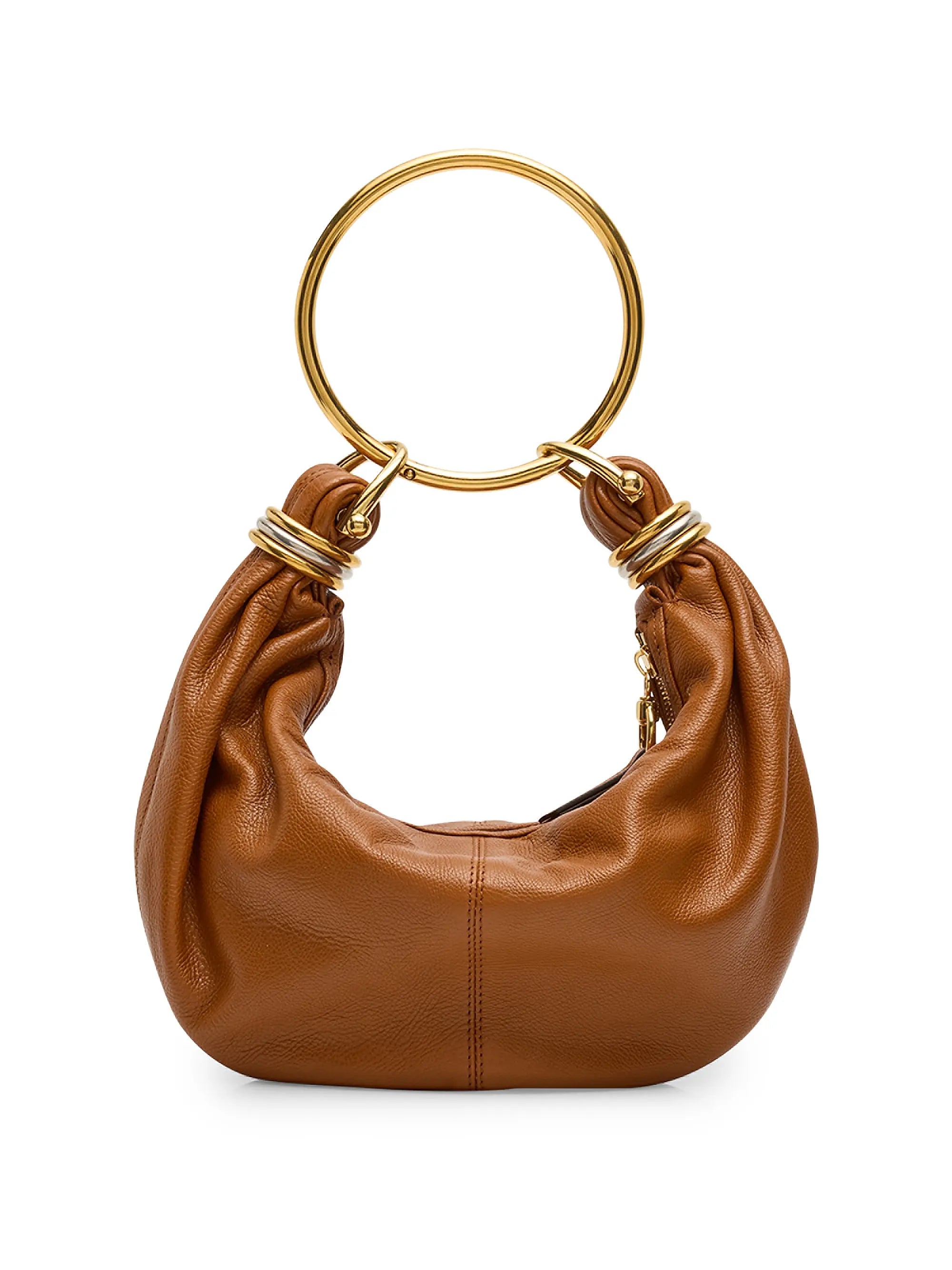 Chloé Small Bracelet Grained Leather Hobo Bag