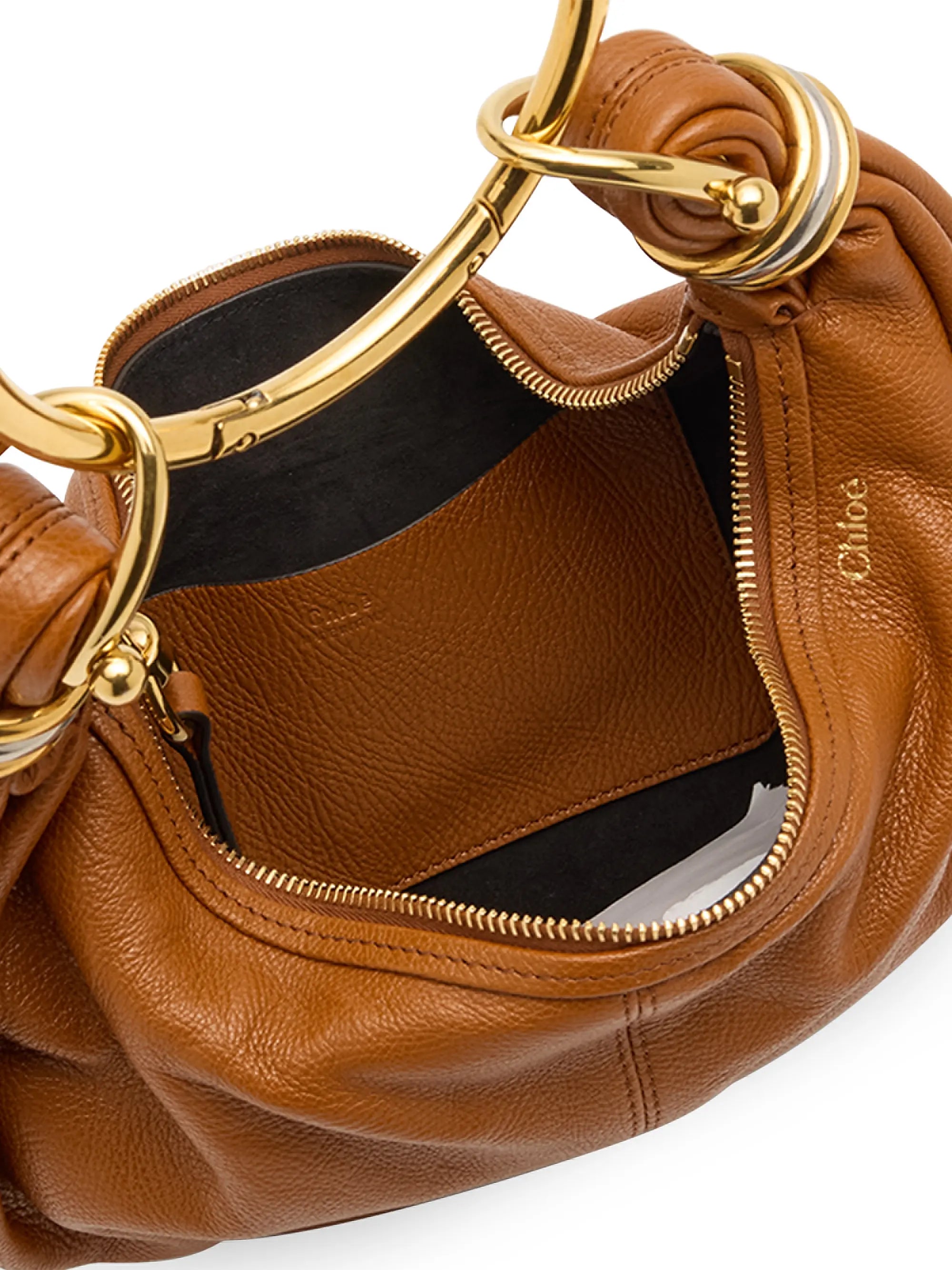 Chloé Small Bracelet Grained Leather Hobo Bag