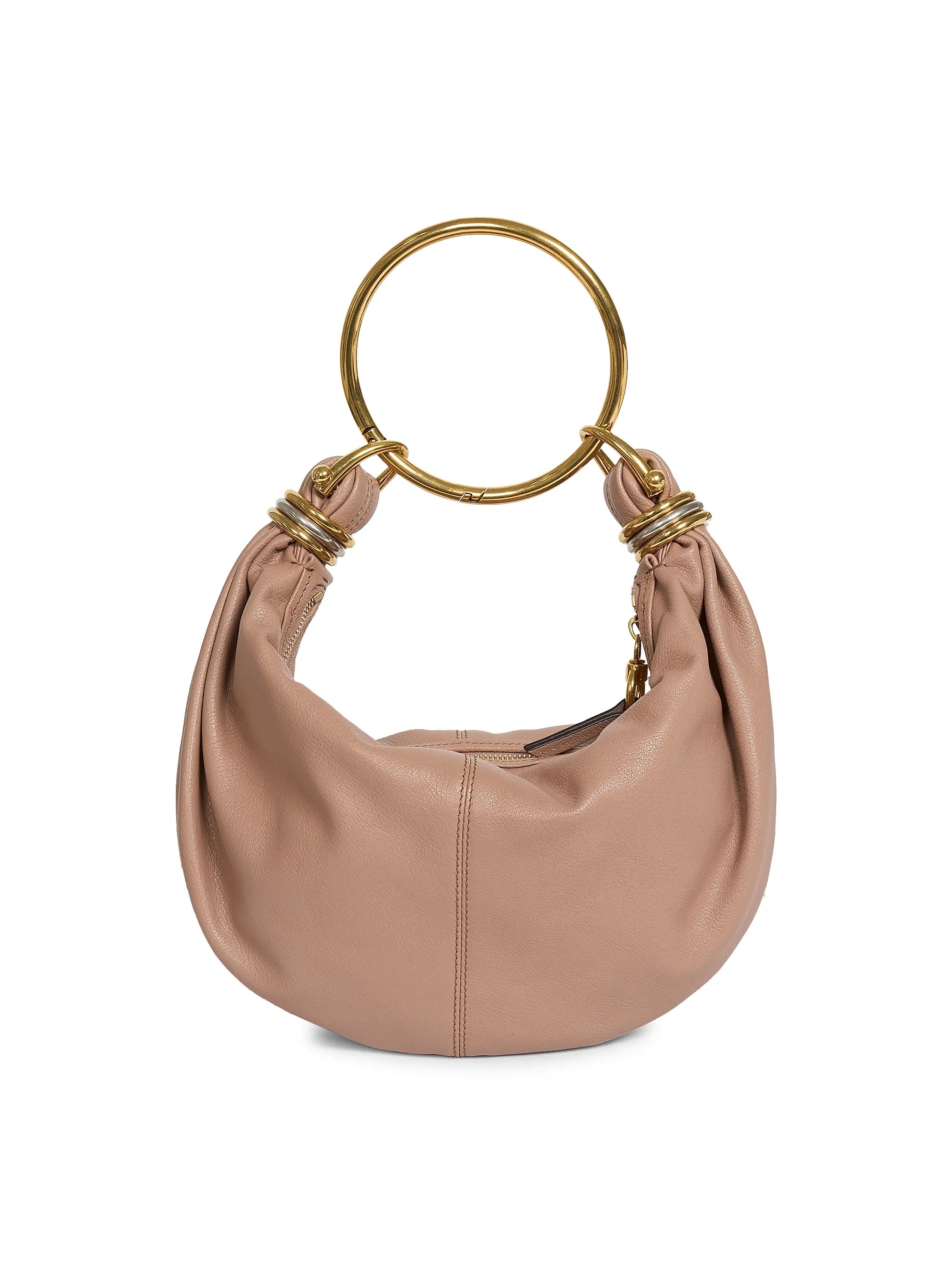 Chloé Small Bracelet Grained Leather Hobo Bag