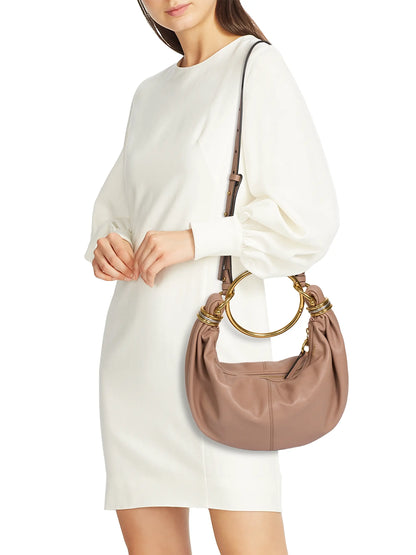 Chloé Small Bracelet Grained Leather Hobo Bag