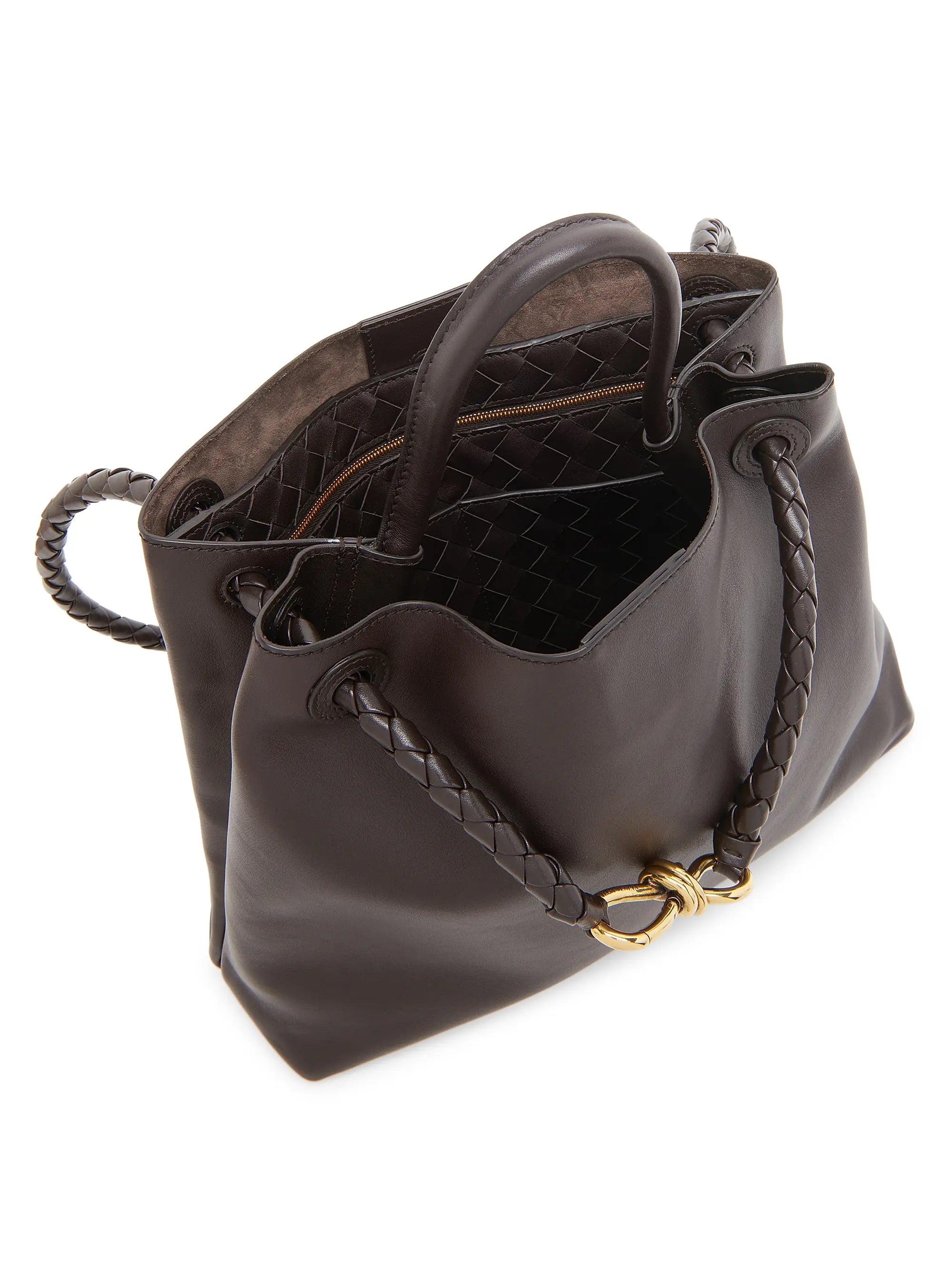 Bottega Veneta Medium Andiamo Leather Top Handle Bag