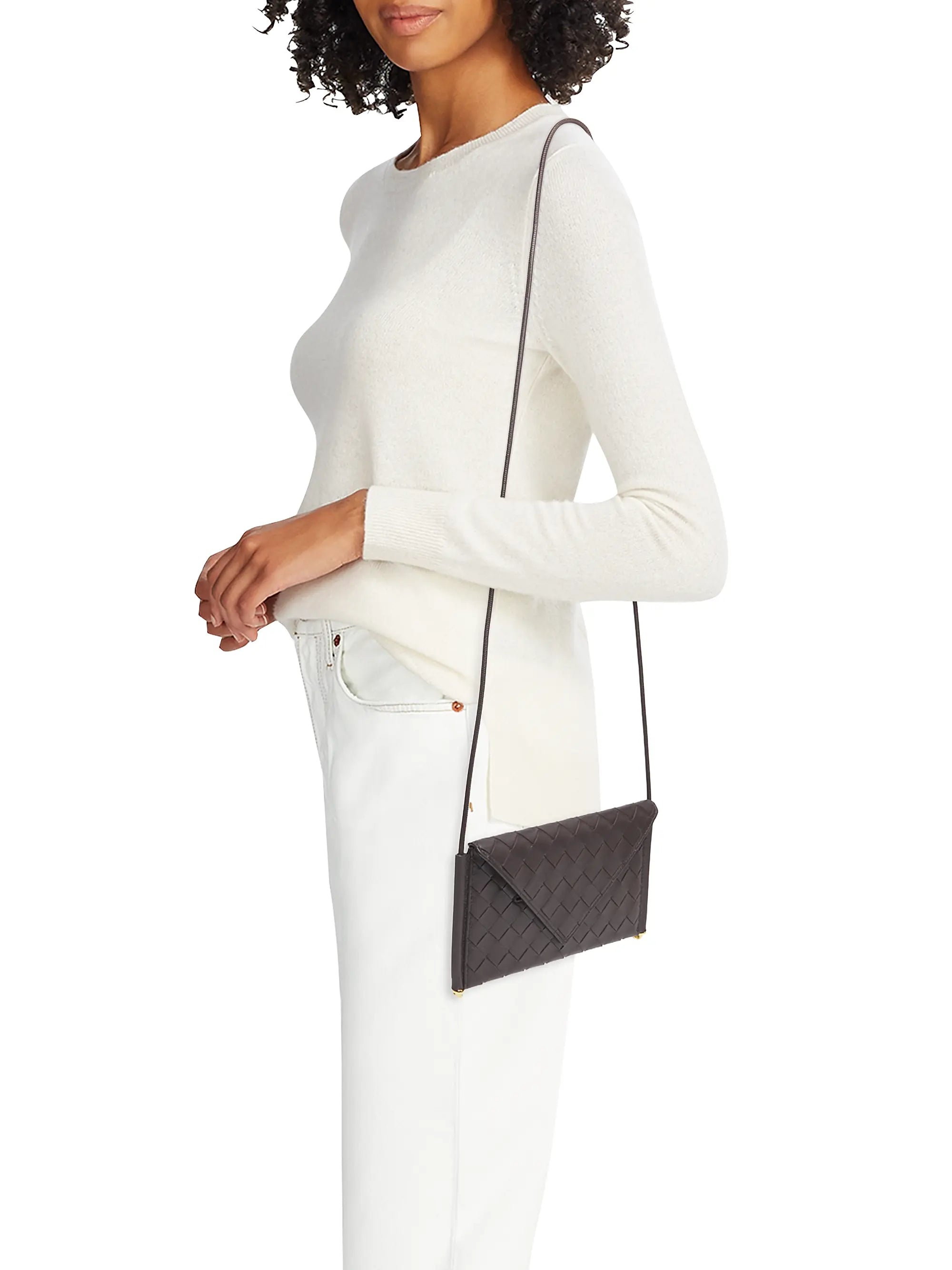 Bottega Veneta Intrecciato Leather Envelope Wallet-On-Chain Bag
