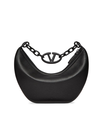 Valentino Garavani VLogo Moon Small Hobo Bag in Grainy Calfskin