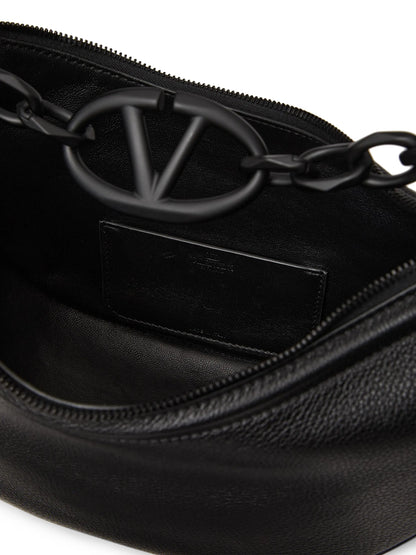 Valentino Garavani VLogo Moon Small Hobo Bag in Grainy Calfskin