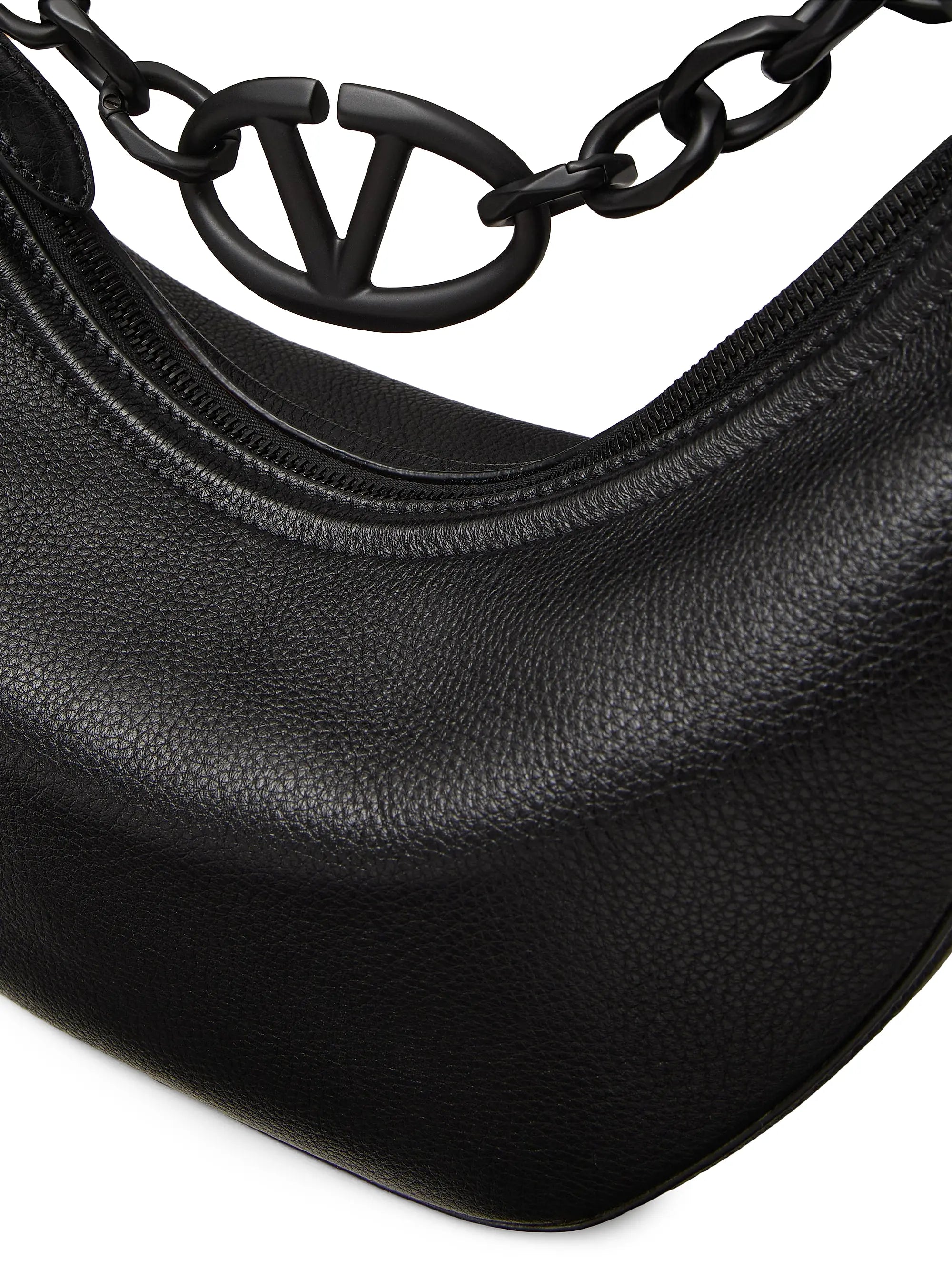 Valentino Garavani VLogo Moon Small Hobo Bag in Grainy Calfskin