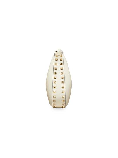 Valentino Garavani Small Rockstud Hobo Bag In Grainy Calfskin