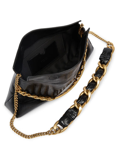 Balmain 1945 Crinkled Leather Soft Pouch