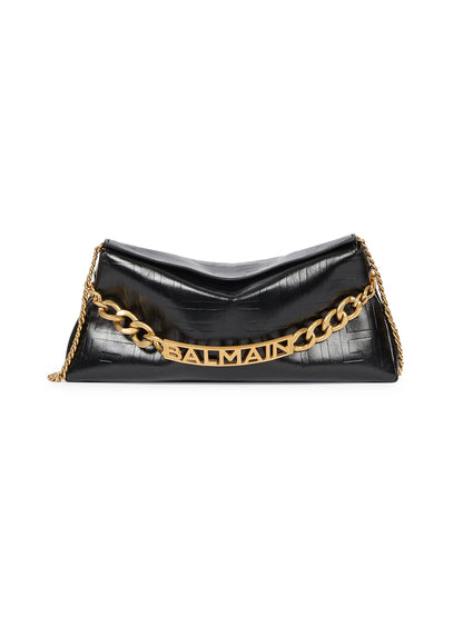 Balmain 1945 Crinkled Leather Soft Pouch