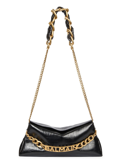 Balmain 1945 Crinkled Leather Soft Pouch