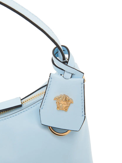 Versace Tag Leather Hobo Bag