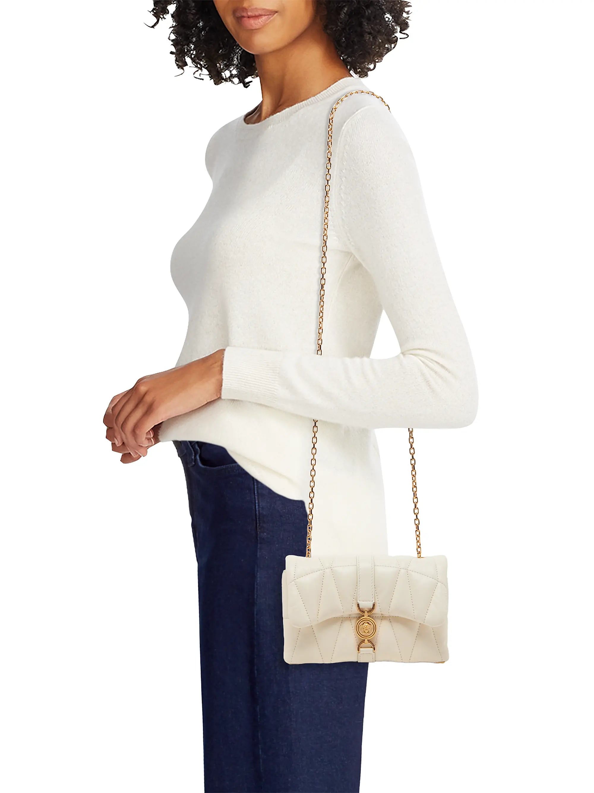 Versace Kleio Mini Quilted Leather Crossbody Bag