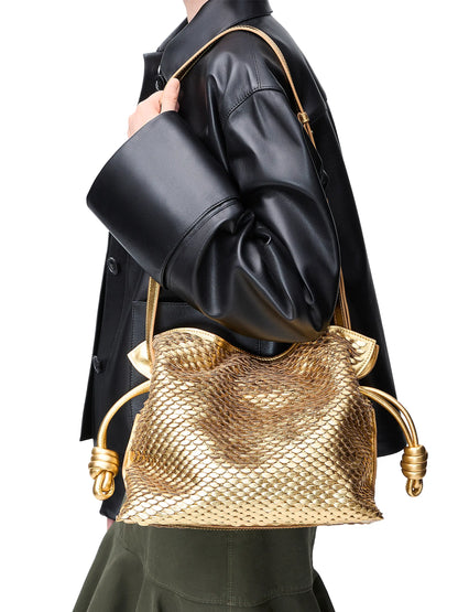 LOEWE Flamenco Scales Leather Clutch