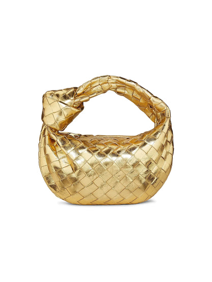 Bottega Veneta Mini Jodie Metallic Leather Top Handle Bag