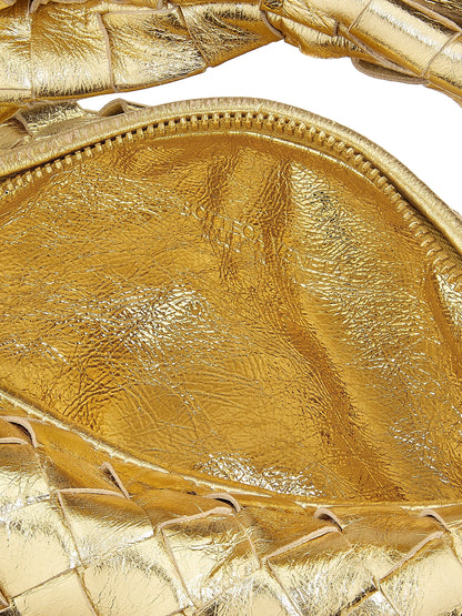 Bottega Veneta Mini Jodie Metallic Leather Top Handle Bag