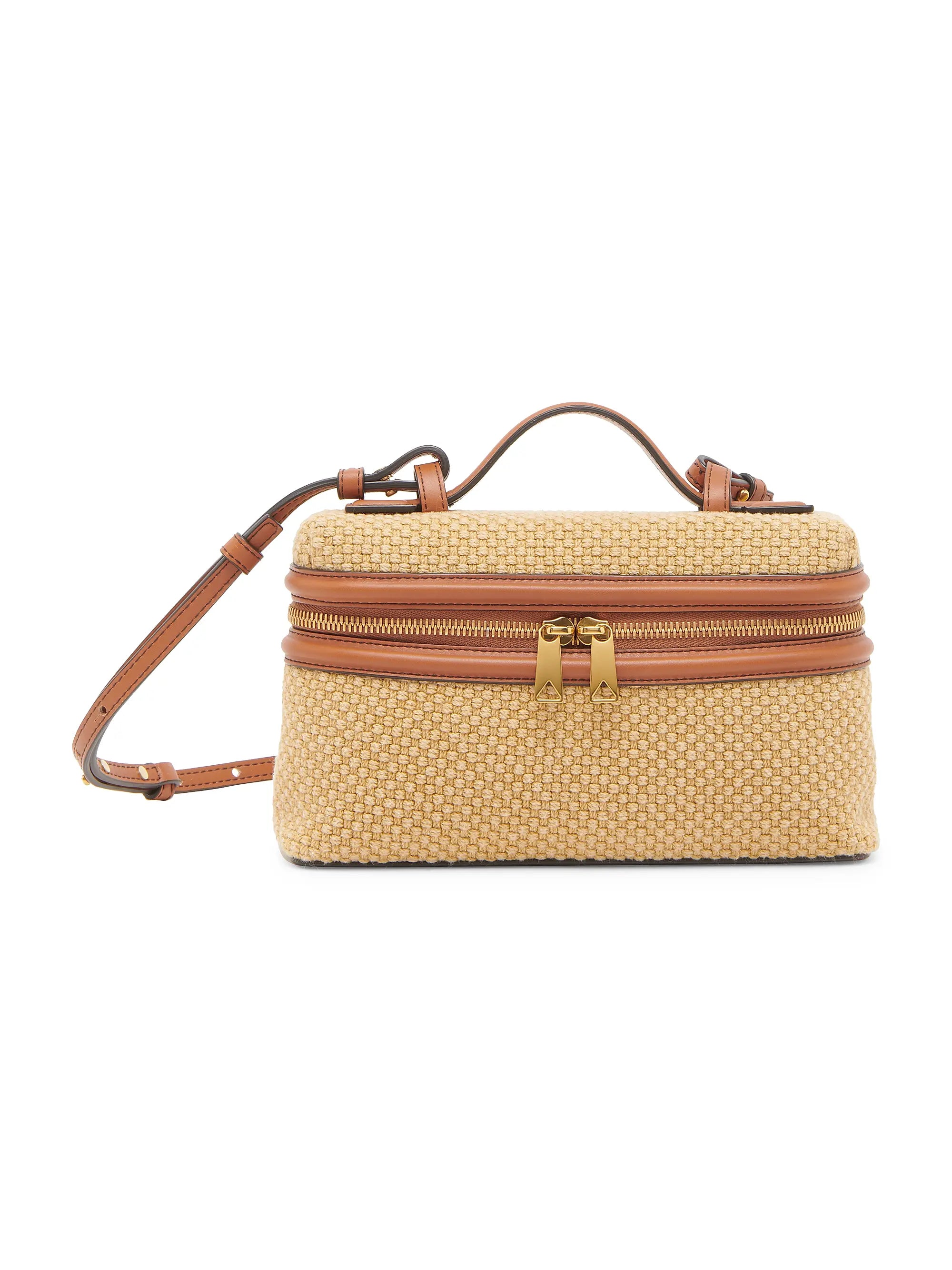 Bottega Veneta Bang Bang Jute & Leather Vanity Bag