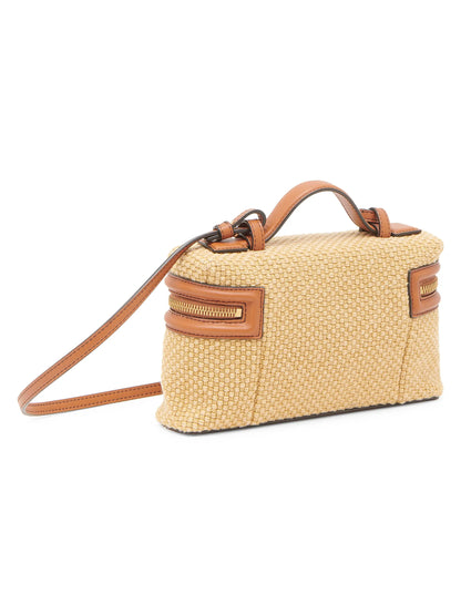 Bottega Veneta Bang Bang Jute & Leather Vanity Bag