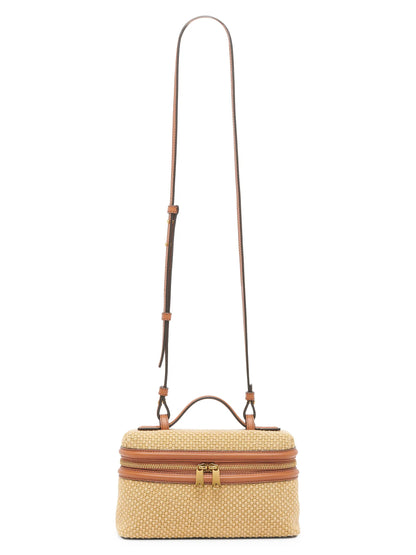 Bottega Veneta Bang Bang Jute & Leather Vanity Bag
