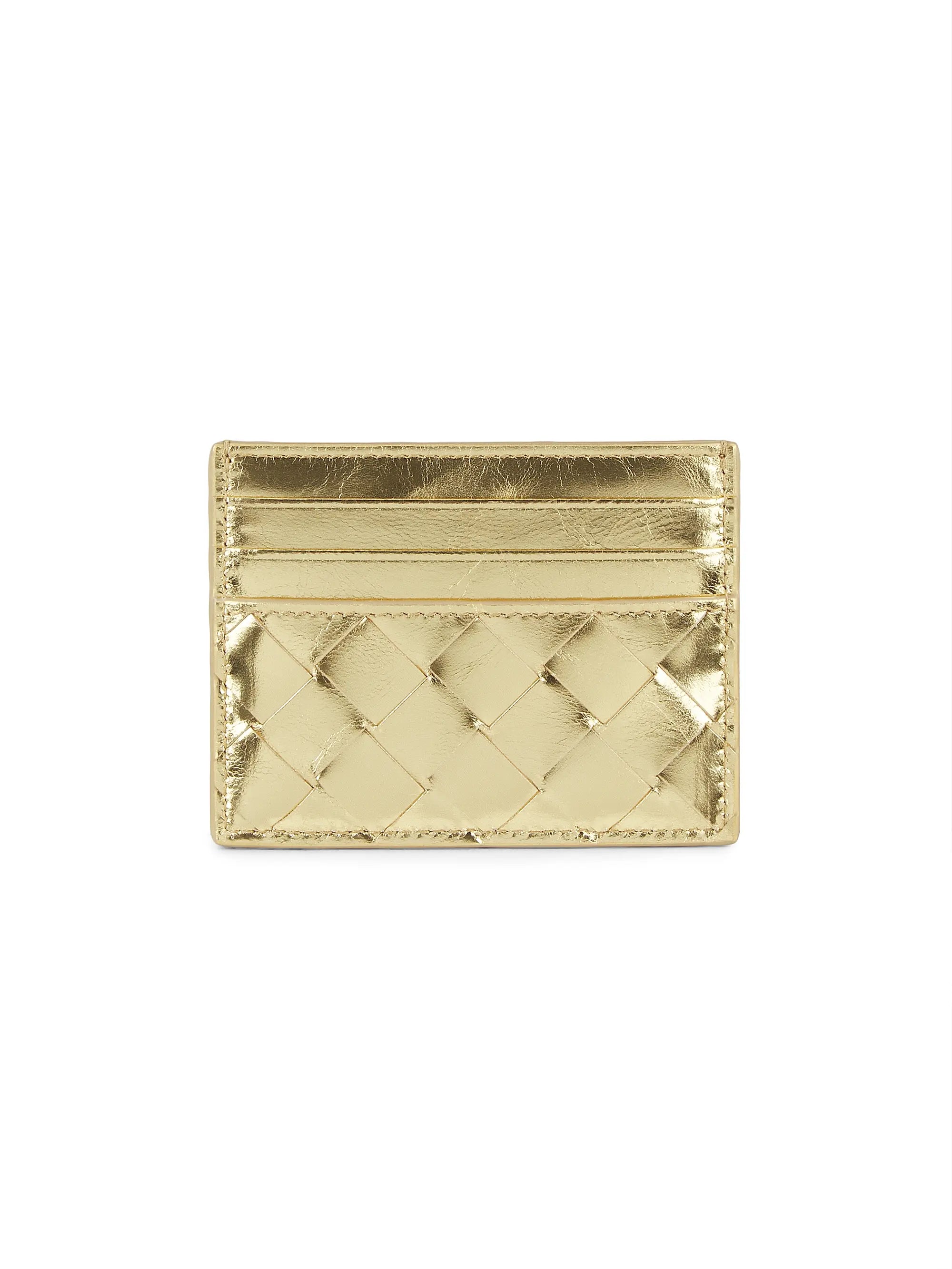 Bottega Veneta Portacard Metallic Leather Card Case