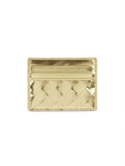Bottega Veneta Portacard Metallic Leather Card Case