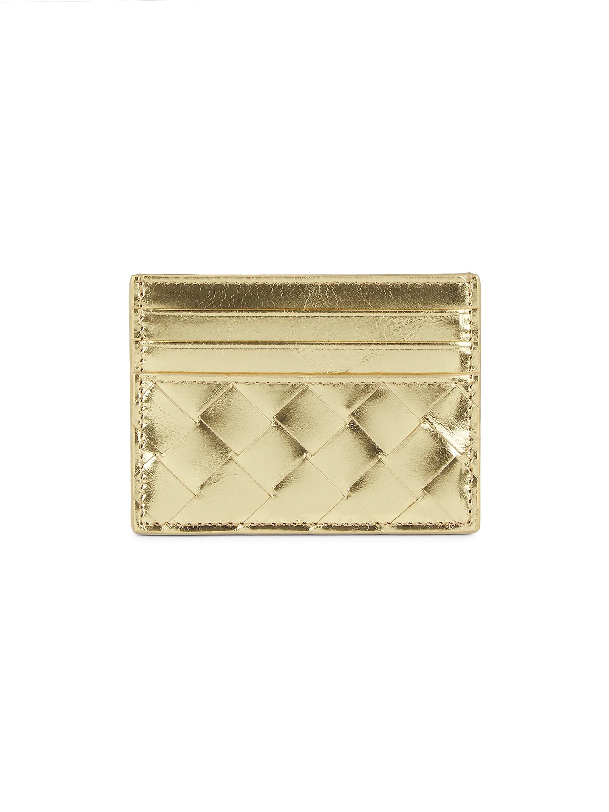 Bottega Veneta Portacard Metallic Leather Card Case