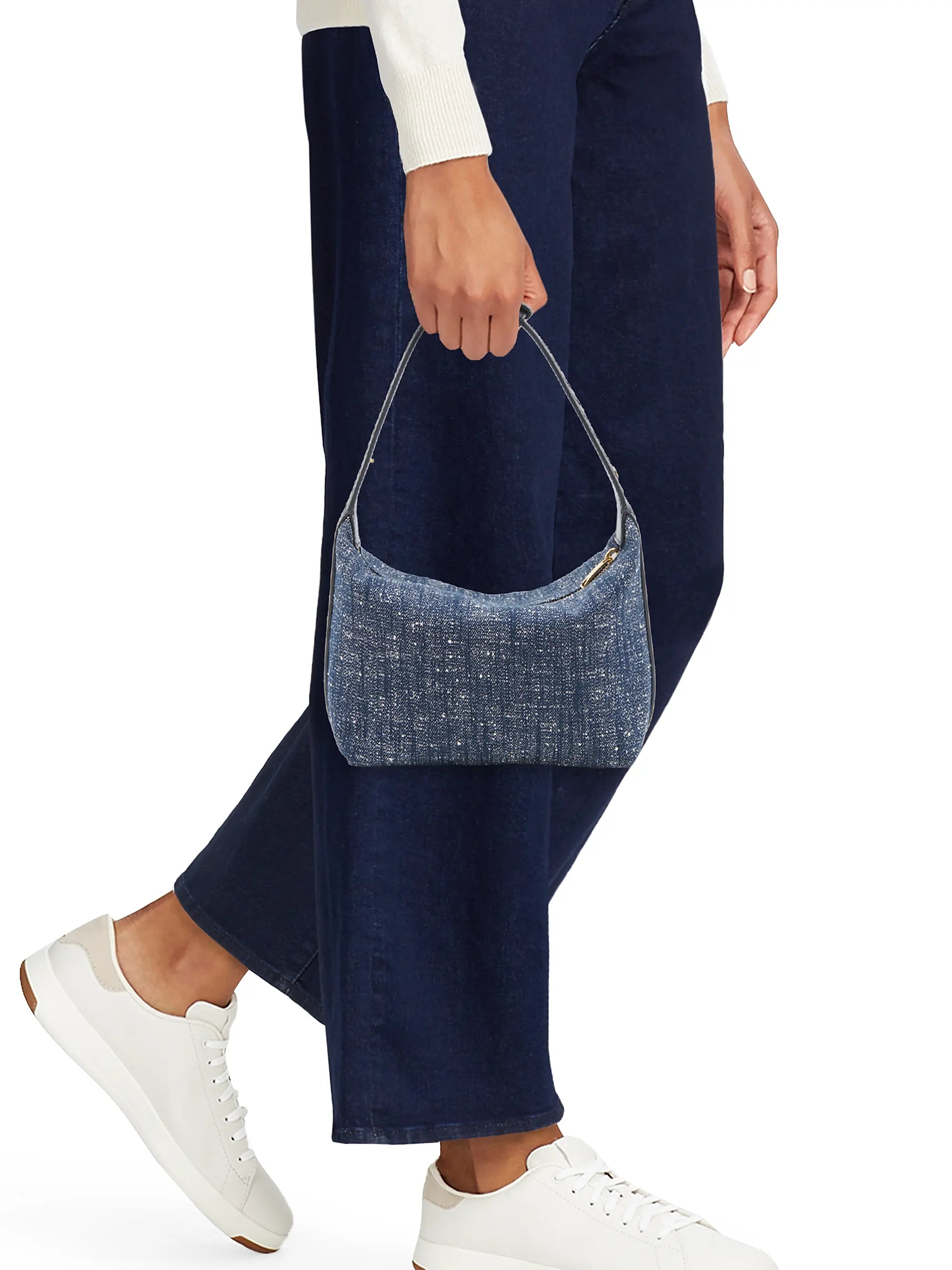 Bottega Veneta Wallace Denim Bouclé Top Handle Bag