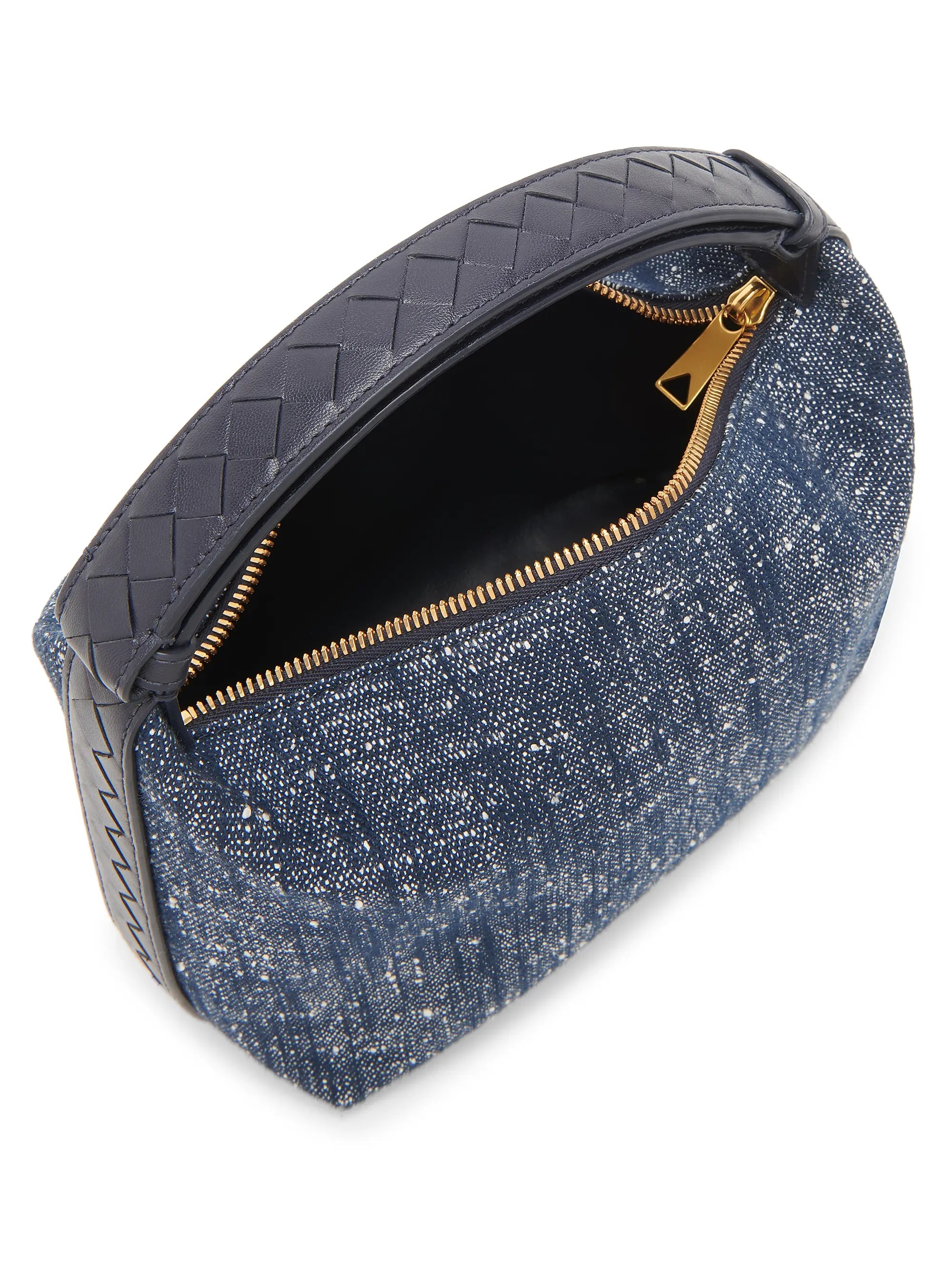 Bottega Veneta Wallace Denim Bouclé Top Handle Bag