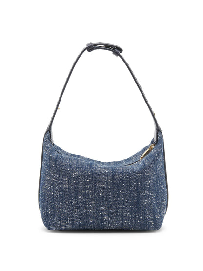 Bottega Veneta Wallace Denim Bouclé Top Handle Bag