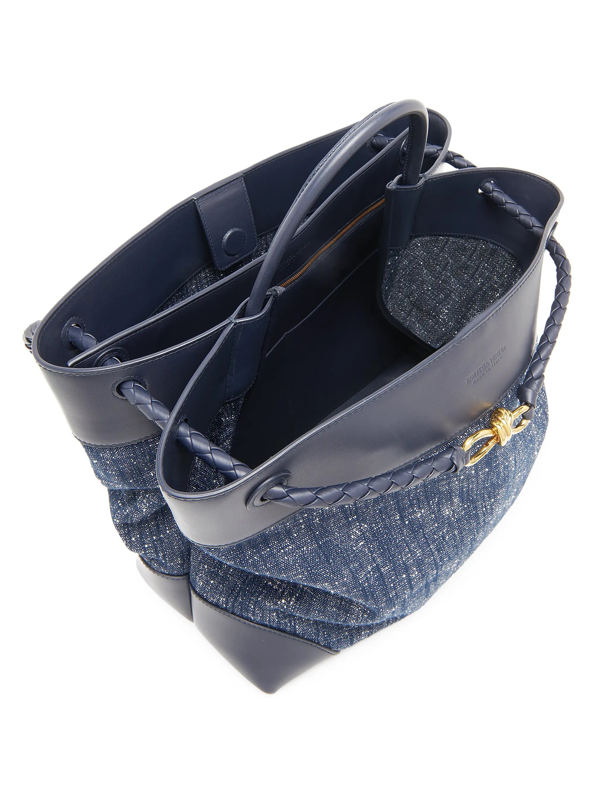 Bottega Veneta Large Andiamo Denim Bouclé Tote Bag