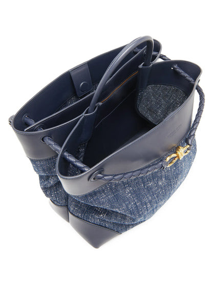 Bottega Veneta Large Andiamo Denim Bouclé Tote Bag