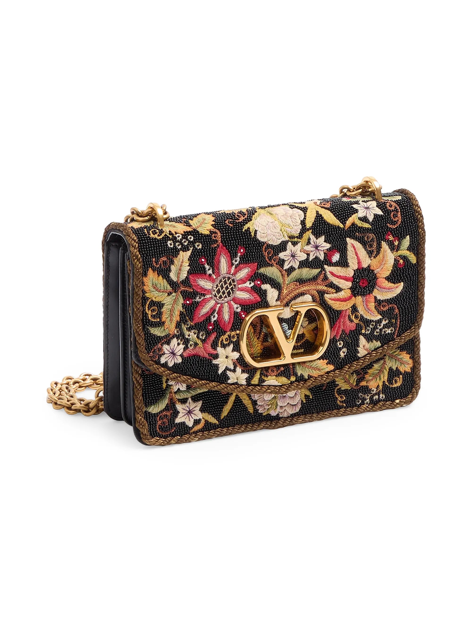 Valentino Garavani Vain Embroidered Shoulder Bag