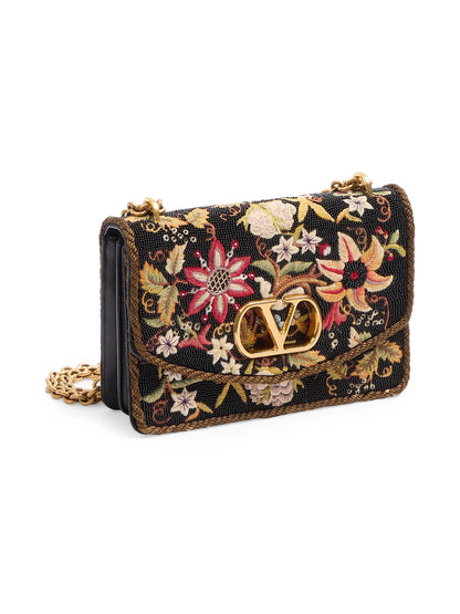 Valentino Garavani Vain Embroidered Shoulder Bag