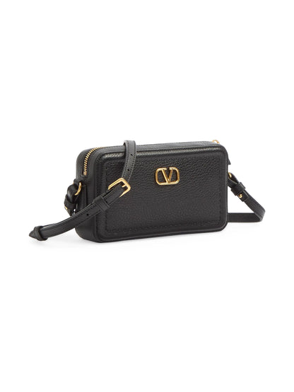 Valentino Garavani Alltime Mini Shoulder Bag in Grainy Calfskin