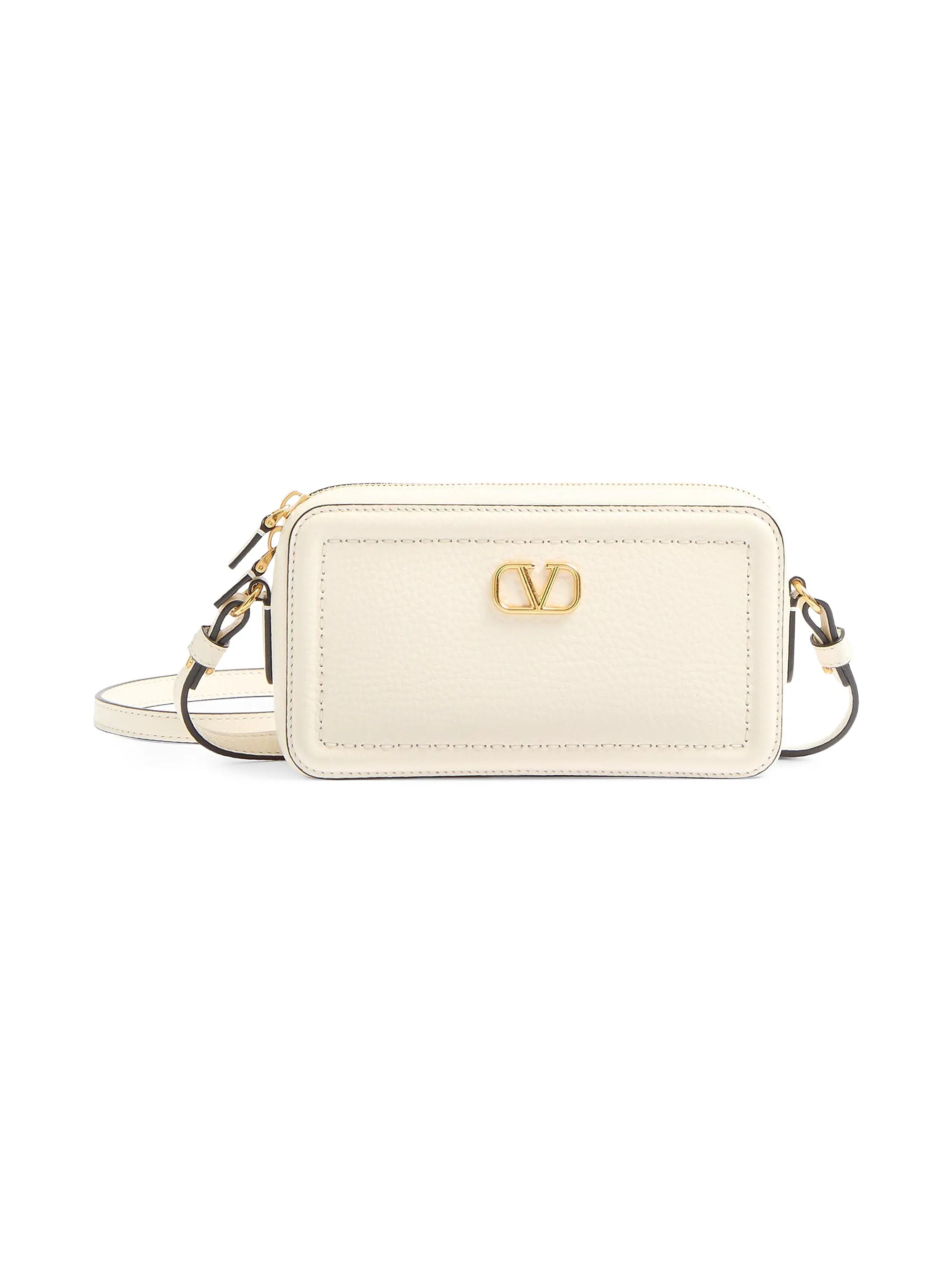 Valentino Garavani Alltime Mini Shoulder Bag in Grainy Calfskin