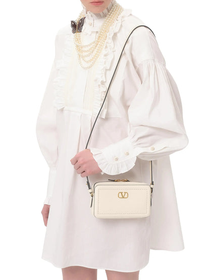 Valentino Garavani Alltime Mini Shoulder Bag in Grainy Calfskin