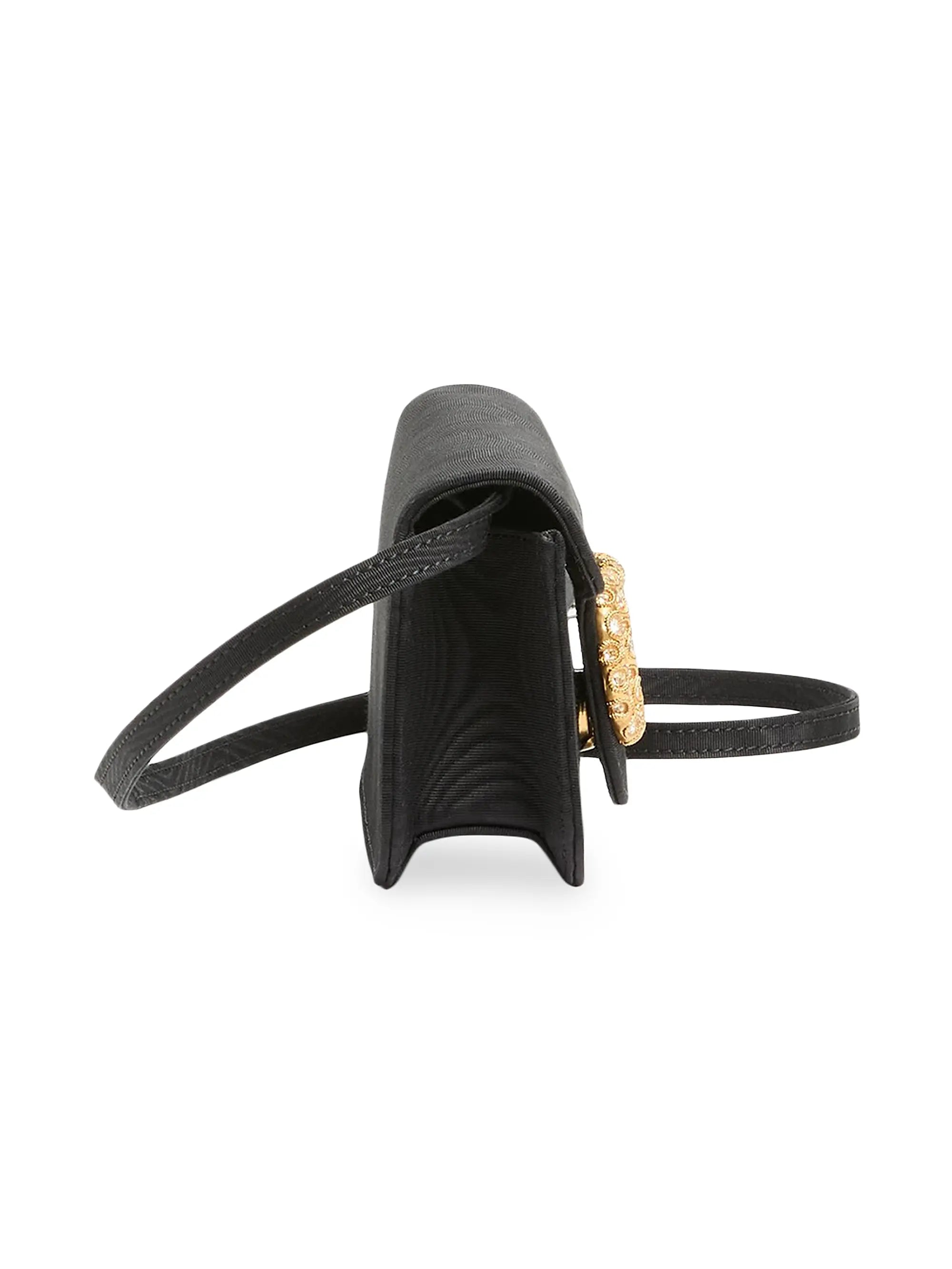 Valentino Garavani Locò Moiré Fabric Clutch with Jewel Logo