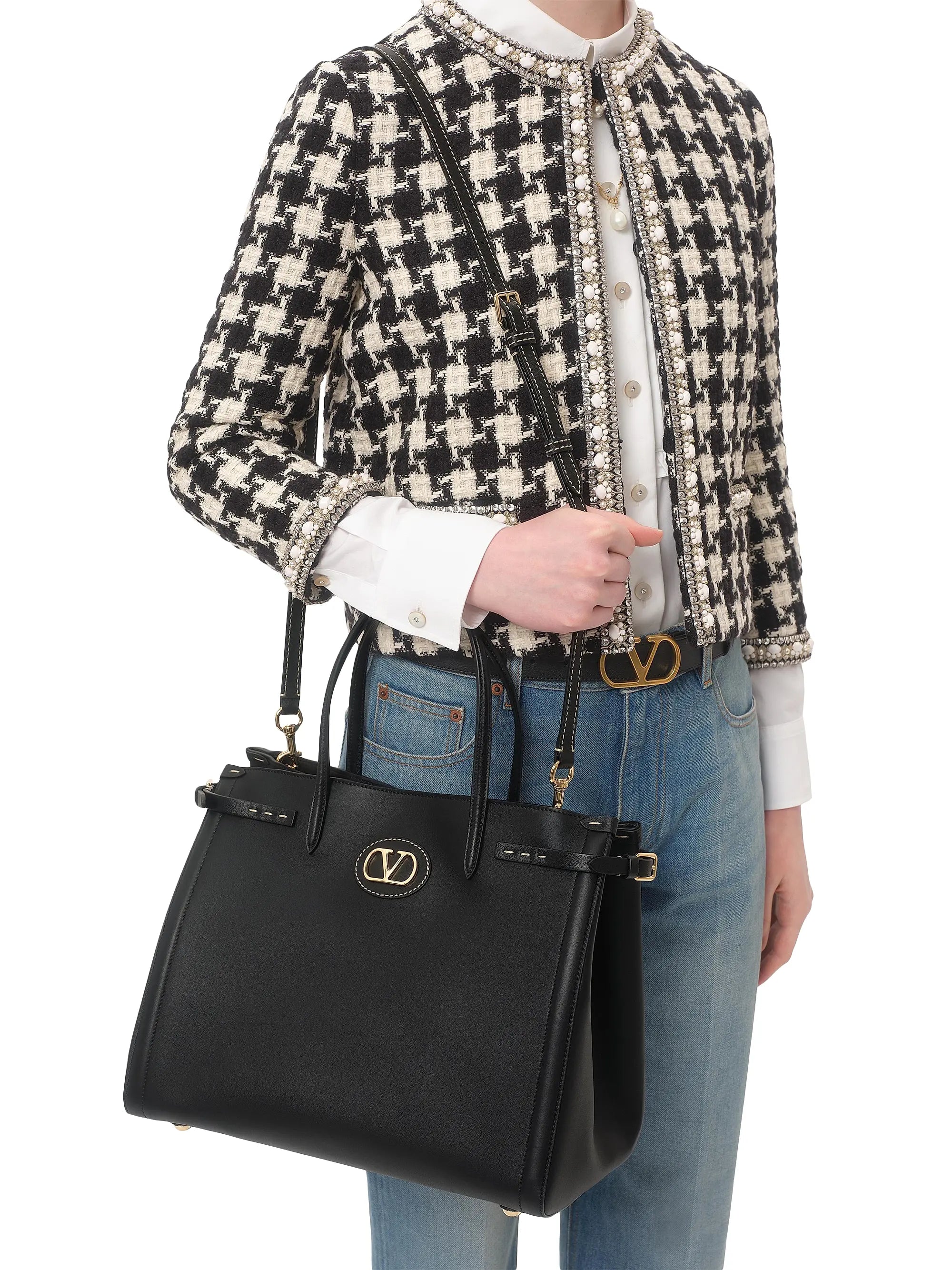 Valentino Garavani Antibes Medium Calfskin Shopping Bag