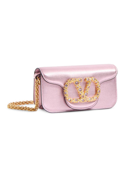 Valentino Garavani Locò Small Shoulder Bag in Laminated Calfskin
