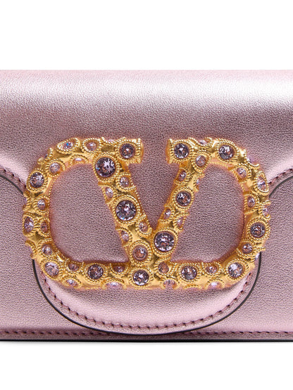 Valentino Garavani Locò Small Shoulder Bag in Laminated Calfskin
