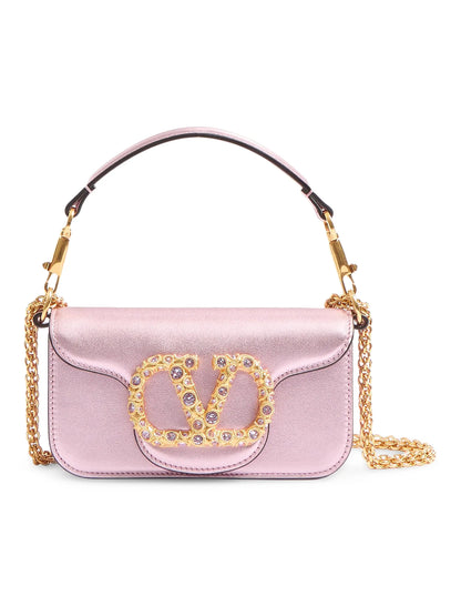 Valentino Garavani Locò Small Shoulder Bag in Laminated Calfskin