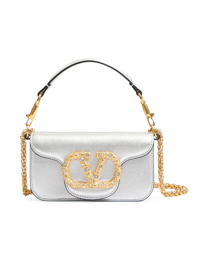 Valentino Garavani Locò Small Shoulder Bag in Laminated Calfskin