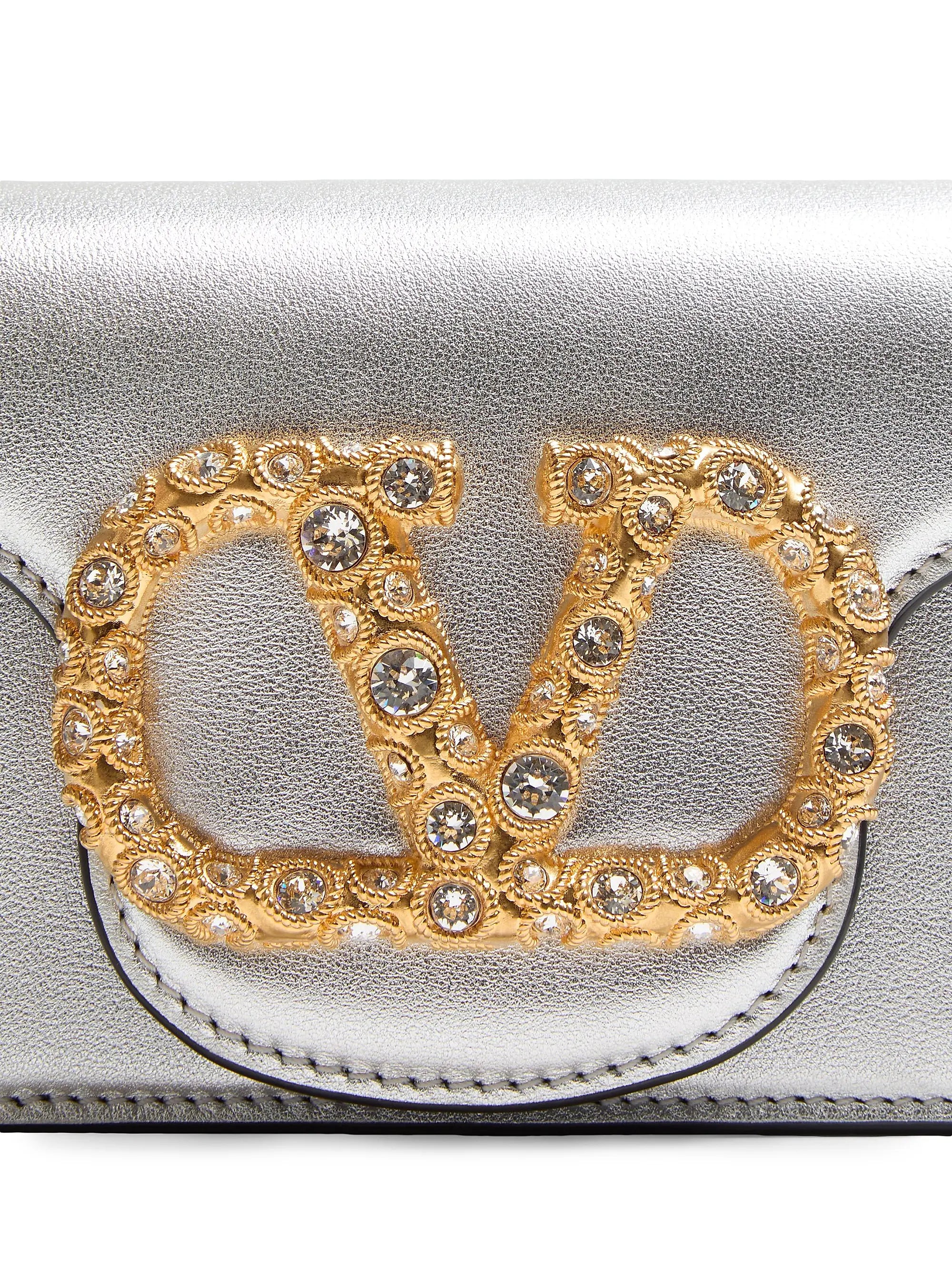 Valentino Garavani Locò Small Shoulder Bag in Laminated Calfskin
