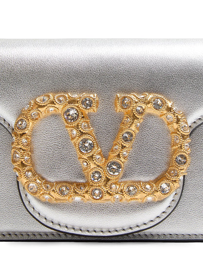 Valentino Garavani Locò Small Shoulder Bag in Laminated Calfskin