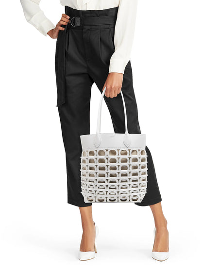 FERRAGAMO Gancini Laser-Cut Leather Tote