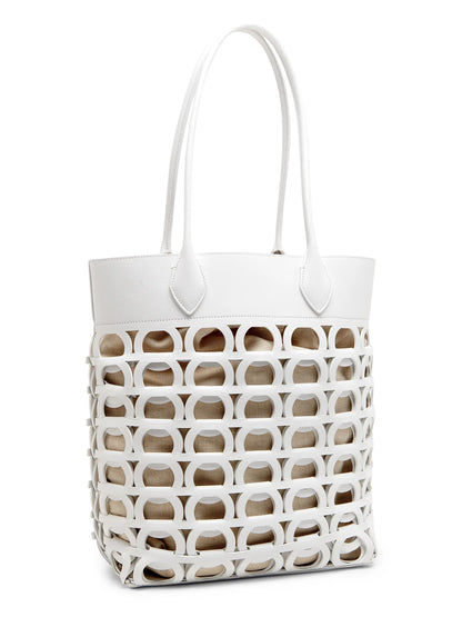 FERRAGAMO Gancini Laser-Cut Leather Tote