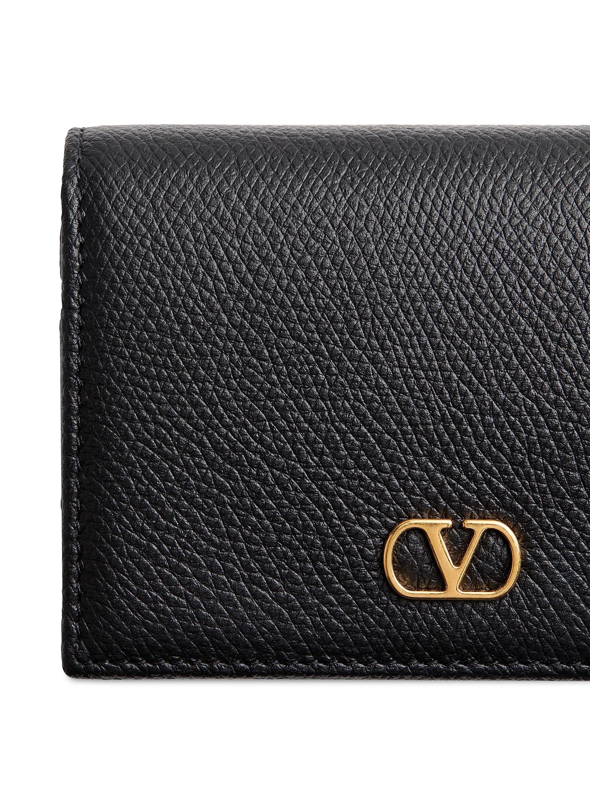 Valentino Garavani VLogo Signature Grainy Calfskin Wallet