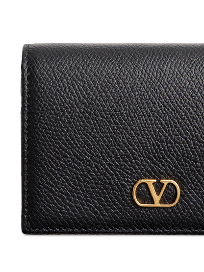 Valentino Garavani VLogo Signature Grainy Calfskin Wallet